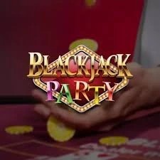 Blackjack Party slot visual from Evolution available on oscarspinpl.com